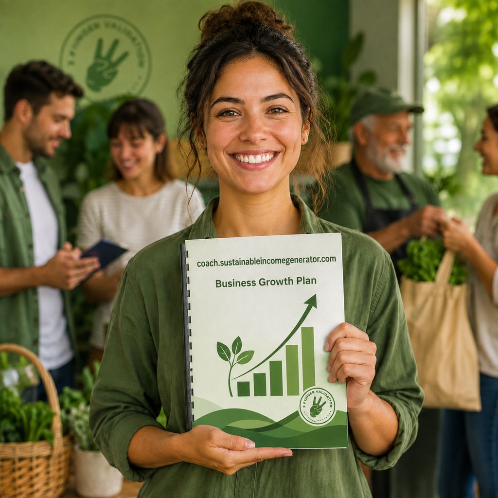 Coach holding a printed subdomain business growth plan