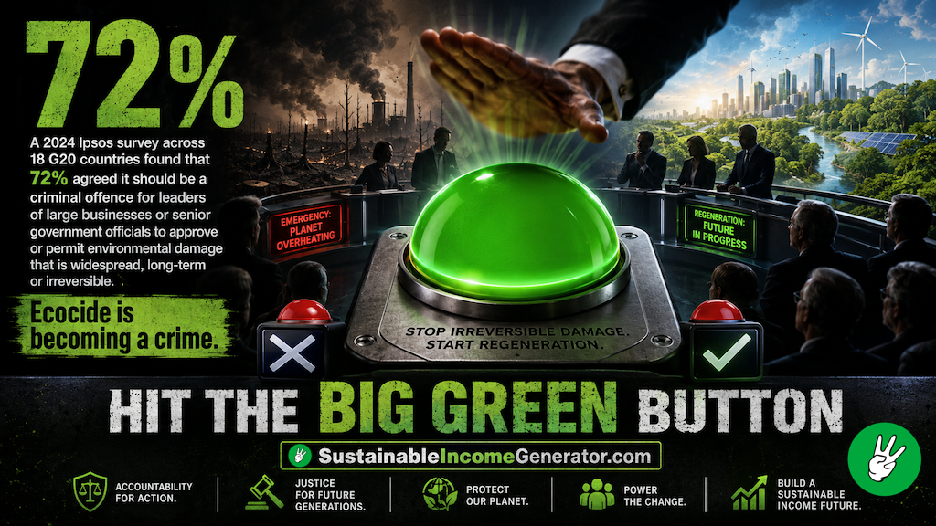 72% of people surveyed across 18 G20 countries agree that approving widespread environmental damage should be a criminal offence